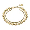 Fossil Women's All Stacked Up Gold-tone Stainless Steel Beaded Necklace In Gold