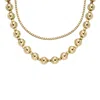 Fossil Women's All Stacked Up Gold-tone Stainless Steel Beaded Necklace In Gold