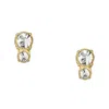 FOSSIL WOMEN'S ALL STACKED UP GOLD-TONE STAINLESS STEEL STUD EARRINGS