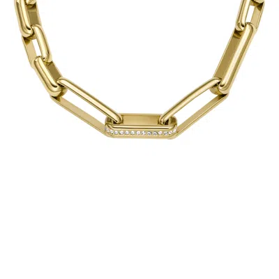 Fossil Women's Archival Glitz Gold-tone Brass Chain Necklace