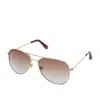 Fossil Women's Aviator Sunglasses In Gold