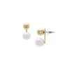 Fossil Women's Bright Baubles White Shell Jacket Earrings In Gold