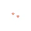 Fossil Women's Candy Heart Pink Crystal Gold-tone Brass Stud Earrings In Pink