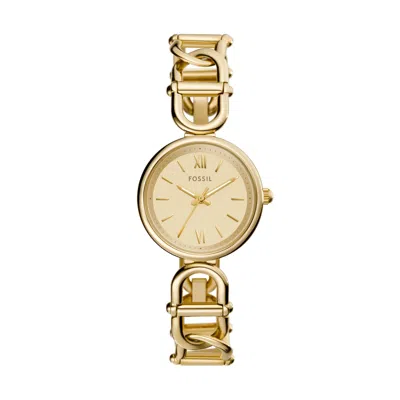 Fossil Women's Mini Carlie Three-hand Rose Gold Stainless Steel Watch, 30mm In Gold-tone