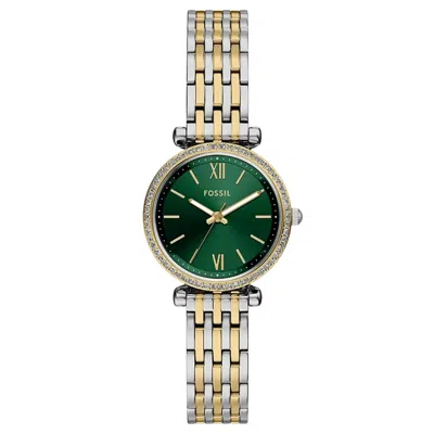 Fossil Women's Carlie Green Dial Watch