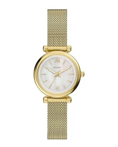 Fossil Carlie Mini 28mm Watch In Gold