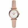 Fossil Women's Carlie Mini Blush Leather Strap Watch 28mm In Multi
