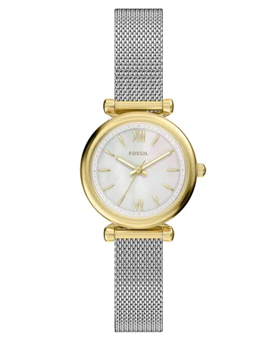 Fossil Women's Carlie Three-hand Stainless Steel Watch, 28mm In Metallic