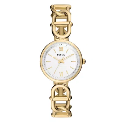 Fossil Women's Carlie White Dial Watch In Gold