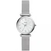 Fossil Women's Mini Carlie Stainless Steel Mesh Bracelet Watch 28mm In White