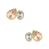 Fossil Women's Ear Party Champagne And Clear Crystal Toi Et Moi Stud Earrings In Multi