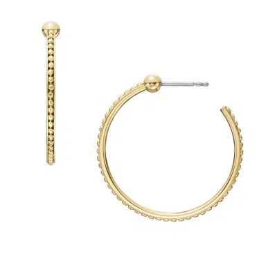 Fossil Women's Ear Party Gold-tone Stainless Steel Hoop Earrings