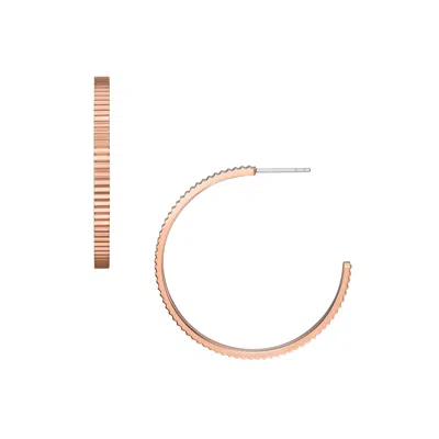 Fossil Women's Ear Party Rose Gold-tone Stainless Steel Hoop Earrings