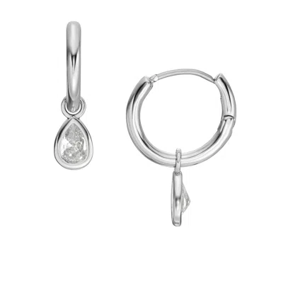 Fossil Women's Ear Party Silver-tone Brass Hoop Earrings