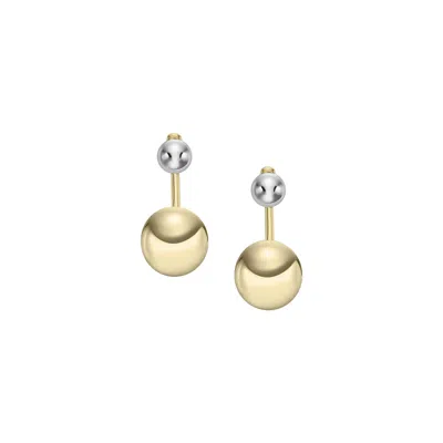 Fossil Women's Ear Party Two-tone Brass Jacket Earrings In Gold