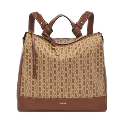 Fossil Women's Elina Printed Small Backpack In Brown