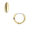 Fossil Women's Ellis Domed Collection Gold-tone Stainless Steel Hoop Earrings In Gold