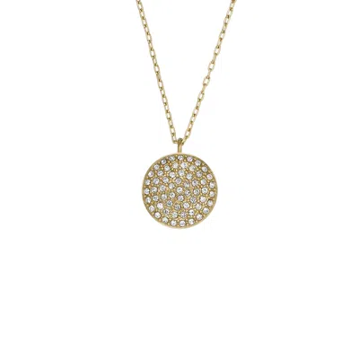 Fossil Women's Ellis Glitz Disc Gold-tone Stainless Steel Chain Necklace
