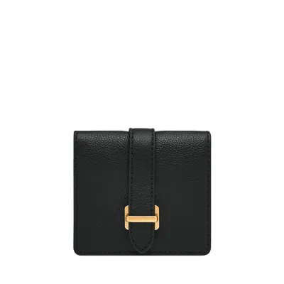 Fossil Women's Emery Leather Small Snap Bifold In Black