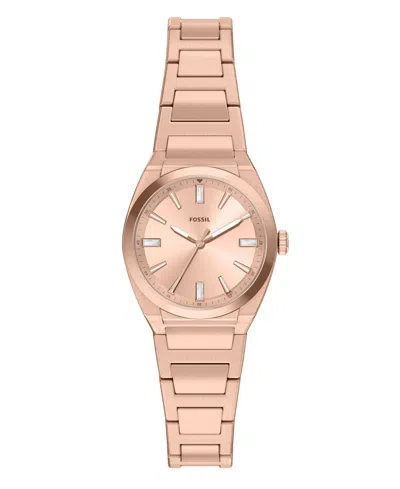 Fossil Women's Everett Three-hand Rose Gold-tone Stainless Steel Watch 27mm