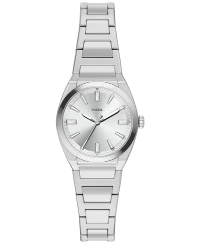 Fossil Women's Everett Three-hand Stainless Steel Watch 27mm In Silver
