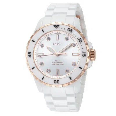 Fossil Women's Fb-01 36mm Quartz Watch In White