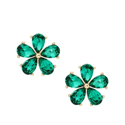 Fossil Women's Garden Party Emerald Green Crystals Stud Earrings