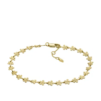 Fossil Women's Garden Party Gold-tone Brass Station Anklet