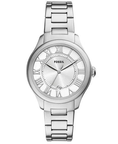 Fossil Women's Gilmore Three-hand Date Two-tone Stainless-steel Watch, 38mm In Silver-tone