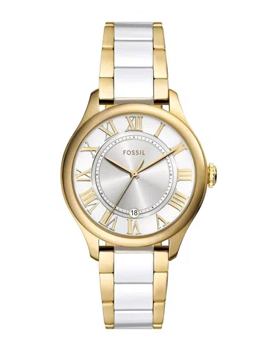 Fossil Women's Gilmore White Dial Watch In Gold