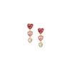Fossil Women's Gold-tone Brass Heart Drop Earrings In Gold