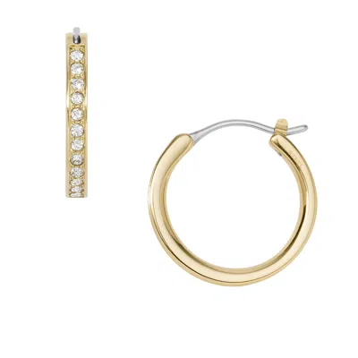 Fossil Women's Gold-tone Stainless Steel Hoop Earrings