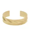 Fossil Women's Harlow Linear Texture Gold-tone Stainless Steel Cuff Bracelet In Gold