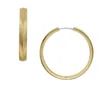 Fossil Women's Harlow Linear Texture Gold-tone Stainless Steel Hoop Earrings In Gold