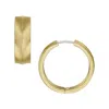 Fossil Women's Harlow Linear Texture Gold-tone Stainless Steel Hoop Earrings In Gold