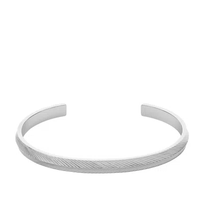 Fossil Women's Harlow Linear Texture Stainless Steel Cuff Bracelet