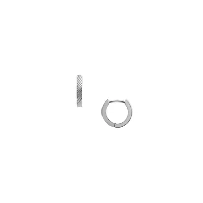 Fossil Women's Harlow Linear Texture Stainless Steel Hoop Earrings In Silver