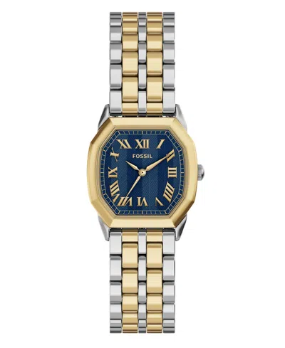 Fossil Women's Harlow Three-hand Two-tone Stainless Steel Watch, 27mm In Gold