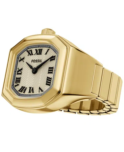 Fossil Women's Harlow Watch Ring Two-hand Gold-tone Stainless Steel Watch, 16mm