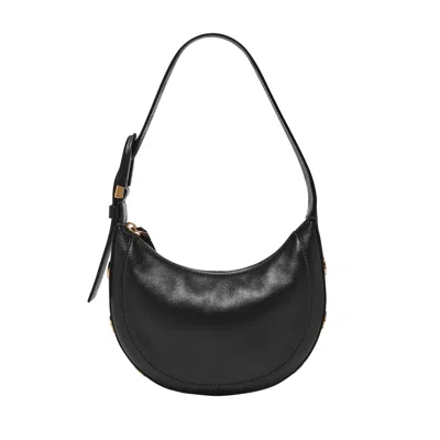 Fossil Women's Harwell Leather Crescent In Black