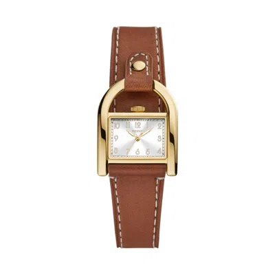 Fossil Women's Harwell Three-hand, Gold-tone Stainless Steel Watch In Brown