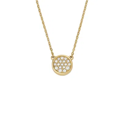 Fossil Women's Hazel Gold-tone Stainless Steel Pendant Necklace In Gray
