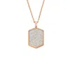 Fossil Women's Hazel Hexagon Glitz Paper Pendant Necklace In Brown