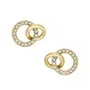 Fossil Women's Hazel Icons Gold-tone Stainless Steel Stud Earrings In Silver
