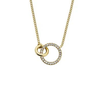 Fossil Women's Hazel Icons Gold-tone Stainless Steel Pendant Necklace