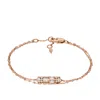 Fossil Women's Hazel Sparkling Baguettes Rose Gold-tone Brass Multi-strand Bracelet In Pink