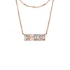 Fossil Women's Hazel Sparkling Baguettes Rose Gold-tone Brass Multi-strand Necklace In Pink