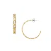 Fossil Women's Heritage D-link Gold-tone Stainless Steel Hoop Earrings In Gold