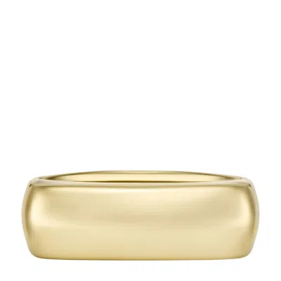 Fossil Women's Heritage D-link Glitz Gold-tone Stainless Steel Signet Ring, Jf04586710