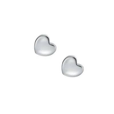Fossil Women's I Heart You Stainless Steel Stud Earrings In Silver